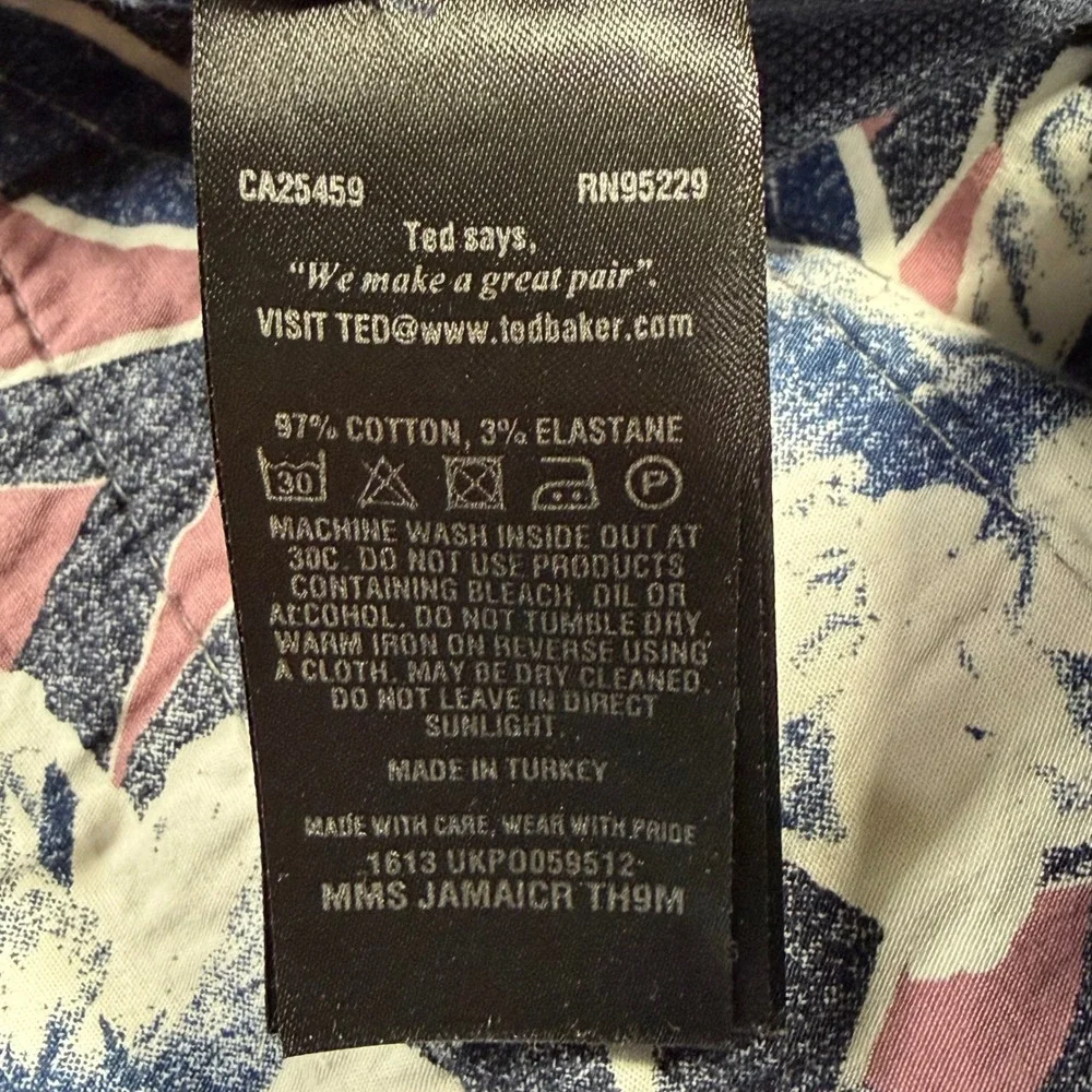Ted Baker Jamaica Chino Shorts Men 38 Navy Blue Cotton Stretch Micro Texture - Picture 6 of 10
